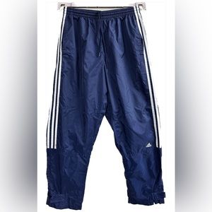 ADIDAS NAVY BLUE NYLON JOGGERS VTGE (Medium)